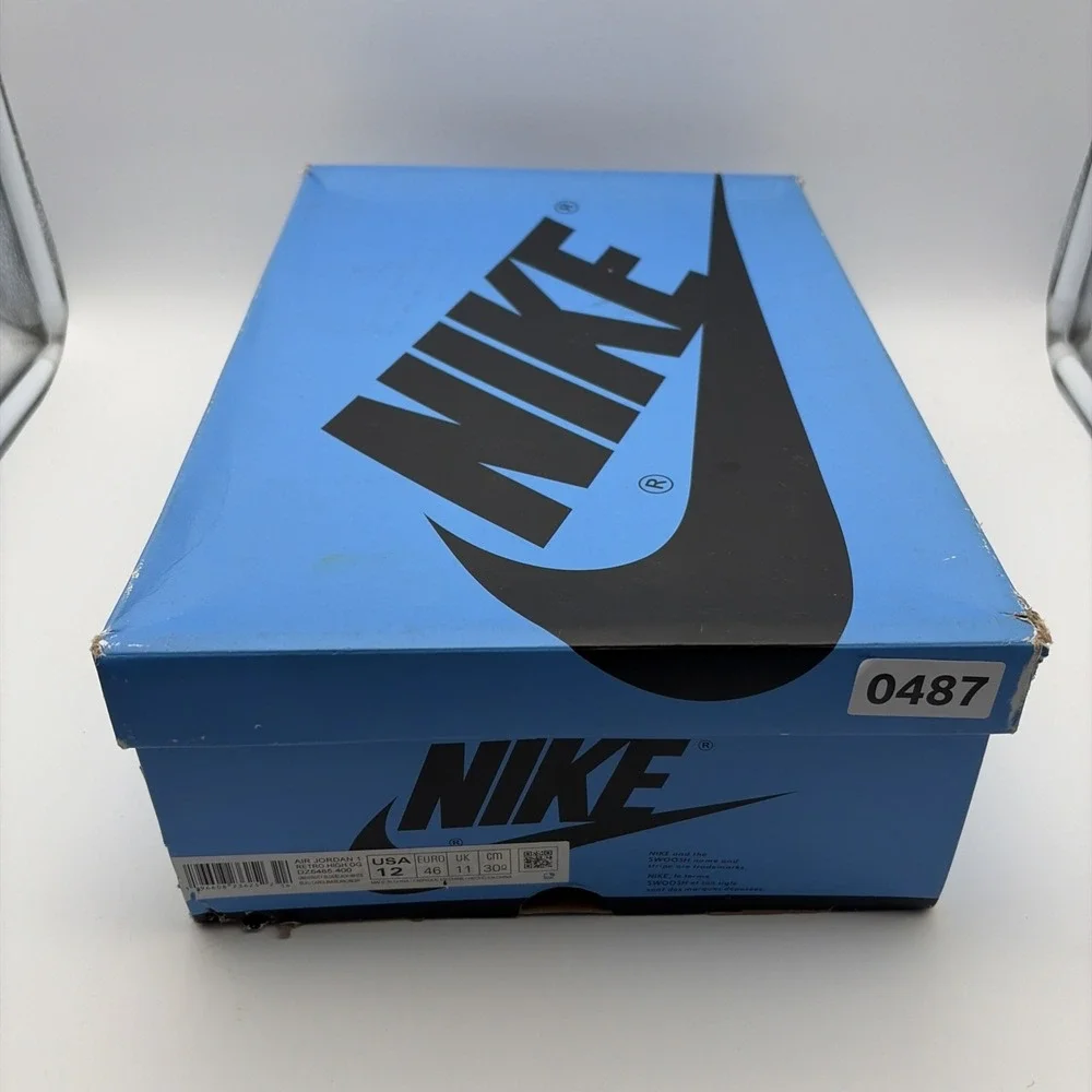 Jordan 1 Retro OG High UNC Toe Blue Black White DZ5485-400 Mens Size 12